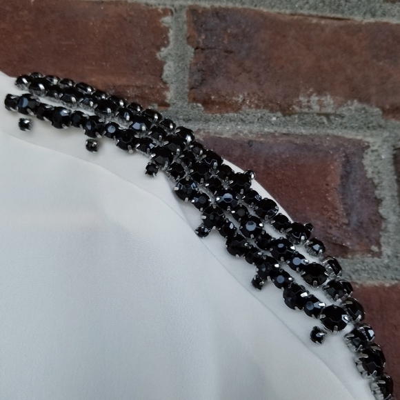 CALVIN Klein XS‎ Ivory blouse with beaded shoulders - Picture 4 of 6